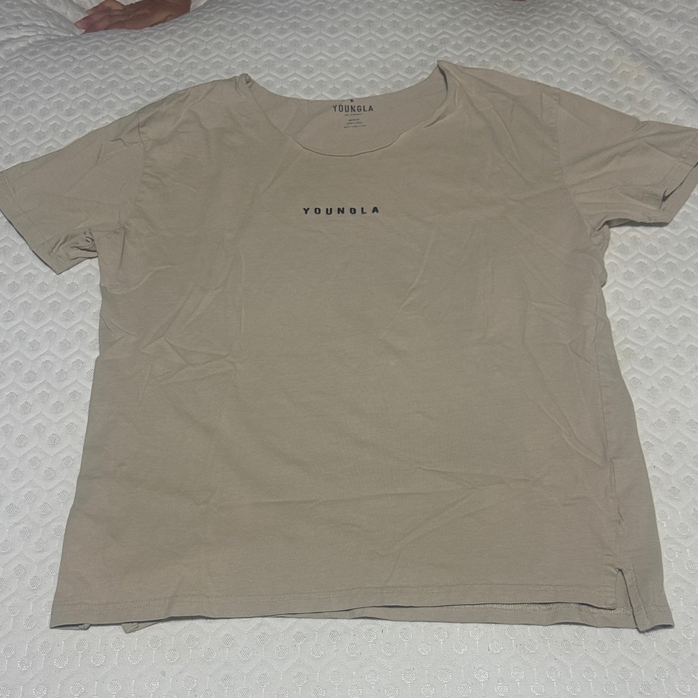 YoungLA Beige Crew Neck Tee